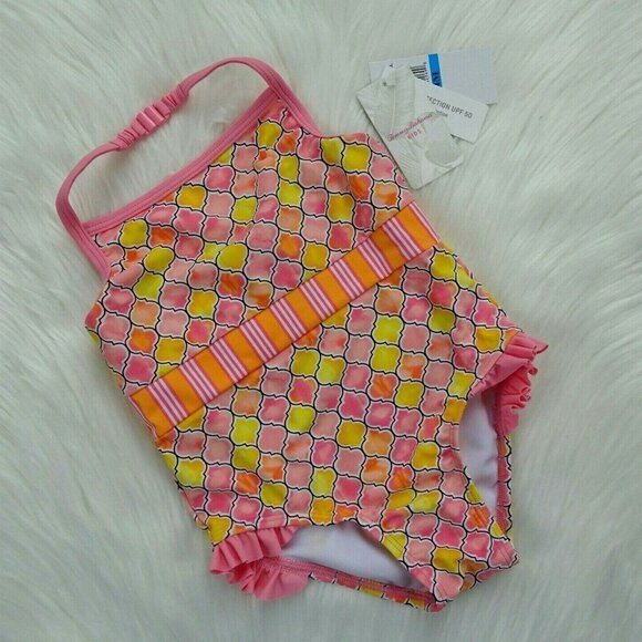 NWT Tommy Bahama Kids Swimsuit One-Piece Tile 24 Mos - Picture 2 of 12
